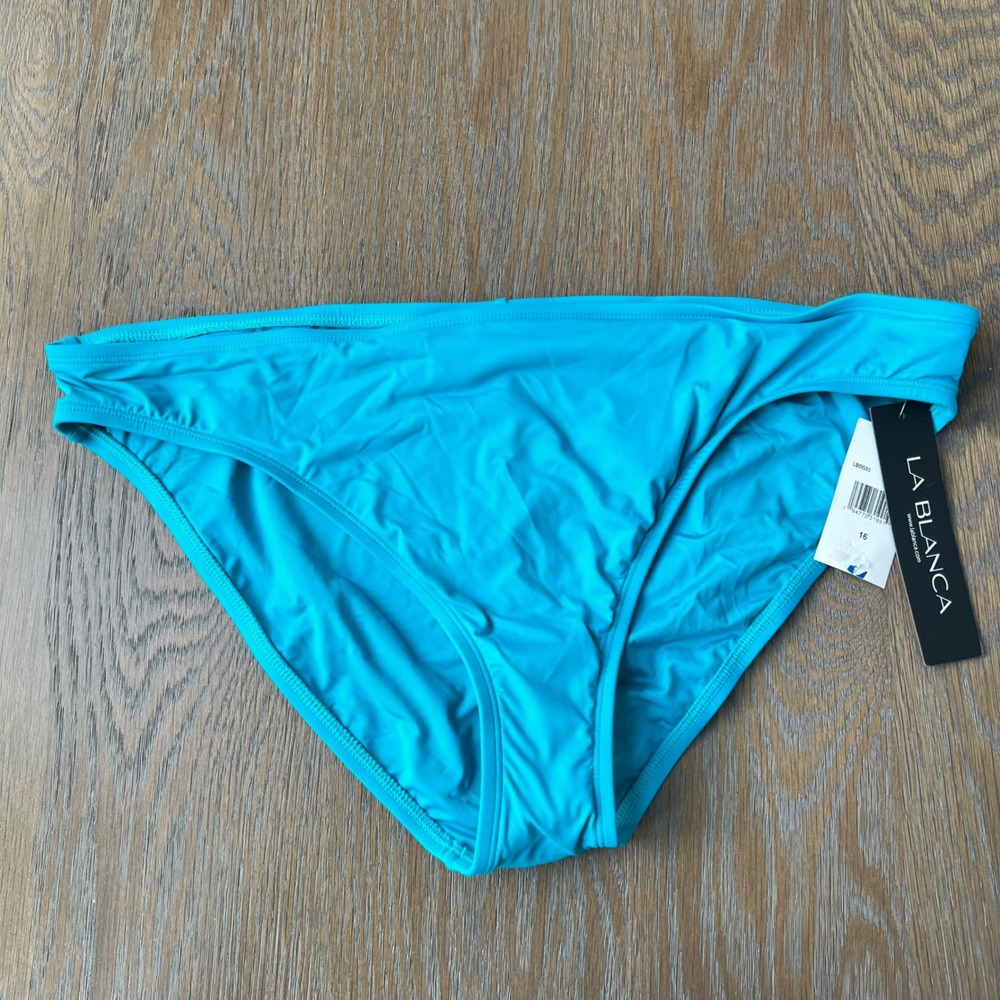 LA BLANCA Teal Bikini Bottoms Size 16